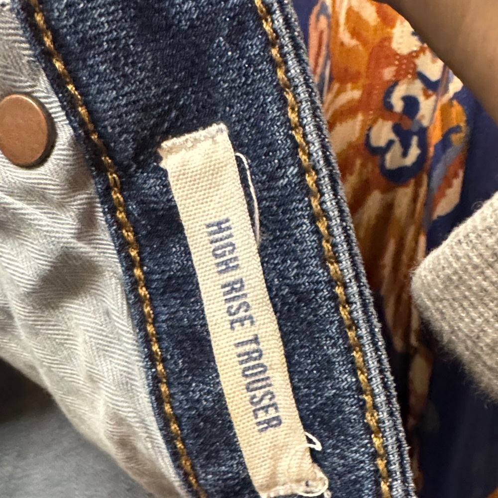 Wrangler Blue Denim Jeans with Brown Accents